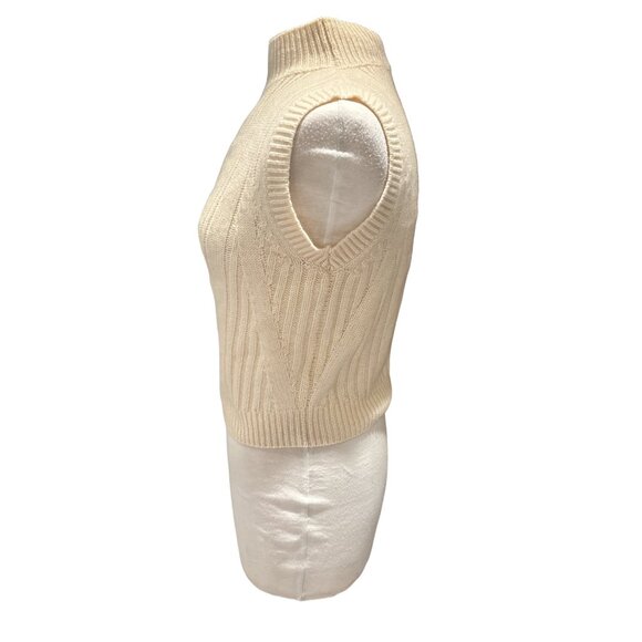 Career Wear Diane Von Furstenberg Sleeveless Wool & Cashmere Mock Neck Sweater V - Picture 3 of 8